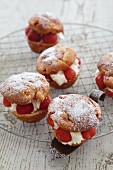 Filled strawberry muffins