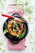 Chard quiche with salad leaves