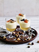 Trifle with dried fruit and nuts