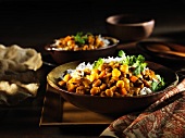 Lentil curry with rice