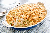 Chicken and Rice Casserole with a Scoop Removed