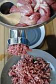 Veal being minced