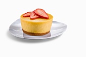 Mini Mango Cheesecake with Fresh Sliced Strawberries