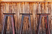 Simple wooden bar and three well worn bars tools in Mexico