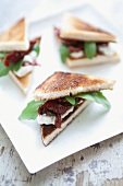 Dried tomatoes and rocket sandwiches