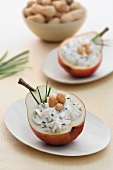 Pere farcite (pears filled with cream cheese, Italy)
