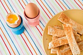 Boiled eggs and toast