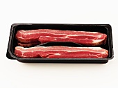 Raw bacon in a package