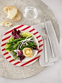 Bean salad with grilled goat's cheese