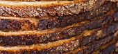 A stack of sliced bread (close-up)