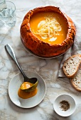 Pumpkin soup with cheese