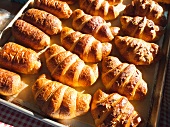 Tray of Croissants at a Market