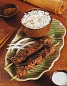Meat kebabs with rice (Thailand)