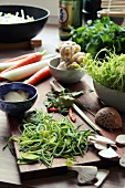 Ingredients for Szechuan soup (China)