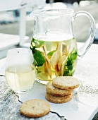 Ginger and lemonade mint tea with ginger biscuits