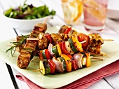 Meat and vegetable kebabs