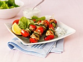 Summery chicken and vegetable kebabs