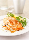 Salmon fillet with rocket