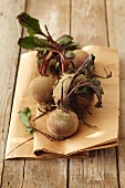 Beetroot on a paper bag