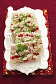 Turkey and cranberries in aspic
