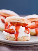 Strawberry shortcakes on a plate