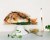 Bream with green beans and sage