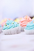 Cupcakes with colourful frosting