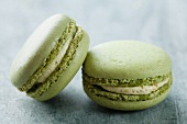 Two pistachio macaroons