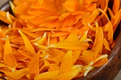 A dish of marigold petals