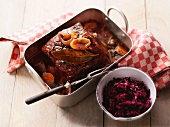 Roast beef with red cabbage