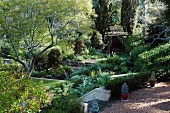 Pavilion in idyllic organic garden