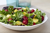 Organic Mixed Green Salad with Pineapple and Cherries