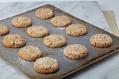 Fresh Baked Sugar Cookies on a Sheet Pan