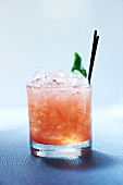 Watermelon Scotch Cocktail with Honey, Salt and Fresh Basil