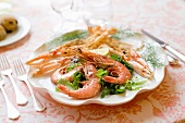 Antipasto di scampi e gamberoni (a starter of prawns and langoustine)