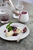 Baked Camembert with hot blueberries