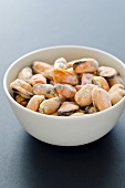 Frozen mussels in a bowl