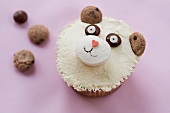 A cupcake with a bear's face