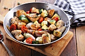 Chicken breast with tomatoes and courgette