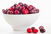 Cranberries in a white bowl