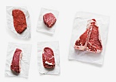 Assorted steak cuts of beef