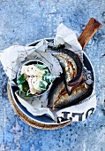 Fried herrings with potato salad