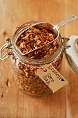 Home-made cereal in a storage jar
