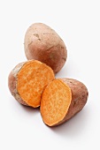 Sweet potatoes, whole and halved
