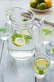 Lemonade with slices of lemon and mint