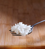 Plain White Rice on a Fork
