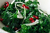 Kale Salad with Pomegranate and Fennel; Close Up
