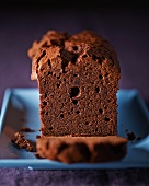 Chocolate cake, partly sliced