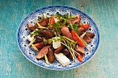 Lamb salad with feta, dates and olives