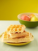 Waffles with apple jelly